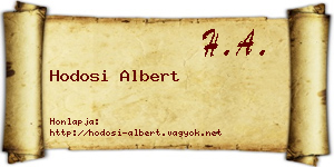 Hodosi Albert névjegykártya